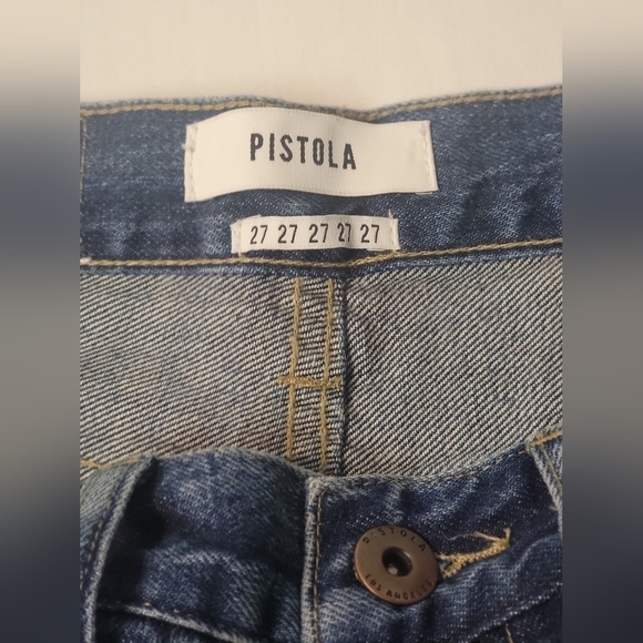 PISTOLA High Rise 27-in light knee distressing, vintage fading slim straight cut - Picture 11 of 11
